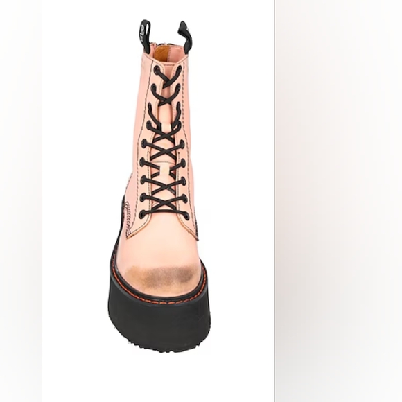 R13 Pink and Black Lace Up Platform Boots - Picture 3 of 6